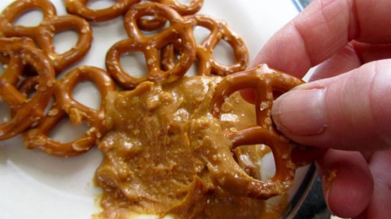 peanut butter and pretzels