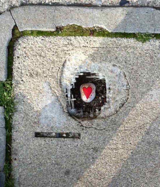 sidewalk rock art