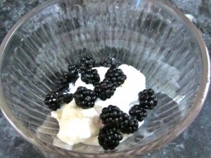 blackberries and yoghurt